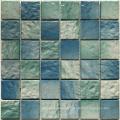Mix blue swimming pool ceramic mosaic wholesale blue white ceramic pool tiles